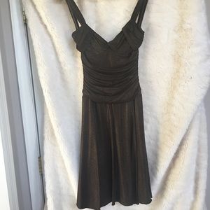 BCBG raisin and gold sparkle dress. Tags